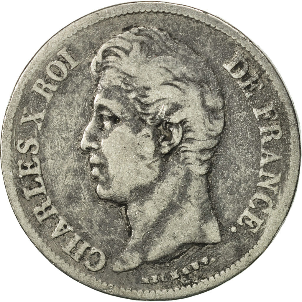 Frankreich, Charles X, 5 Francs, 1828, Lyon, SGE+, Silber, KM:728.4, Gadoury:644