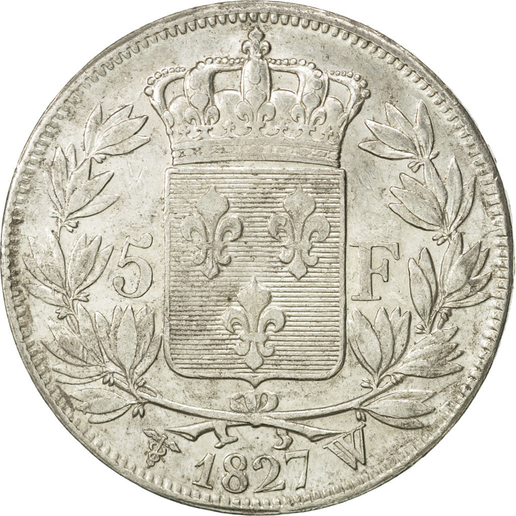 France, Charles X, 5 Francs, 1827, Lille, EF(40-45), Silver, KM:728.13