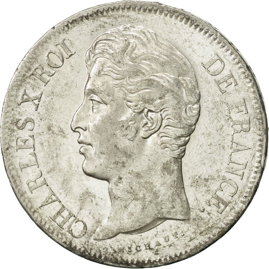 France, Charles X, 5 Francs, 1827, Lille, EF(40-45), Silver, KM:728.13