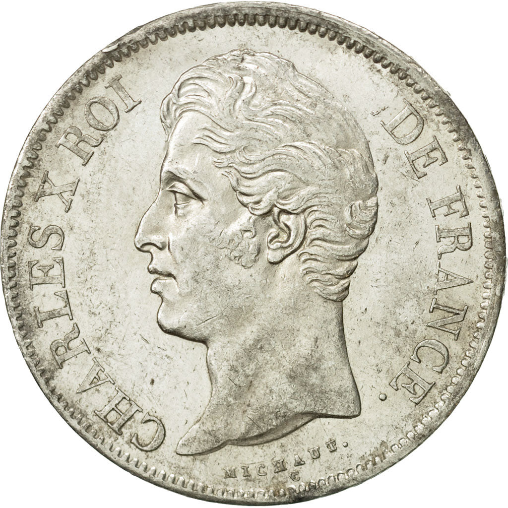 France, Charles X, 5 Francs, 1828, Lille, TTB, Argent, KM:728.13, Gadoury:644