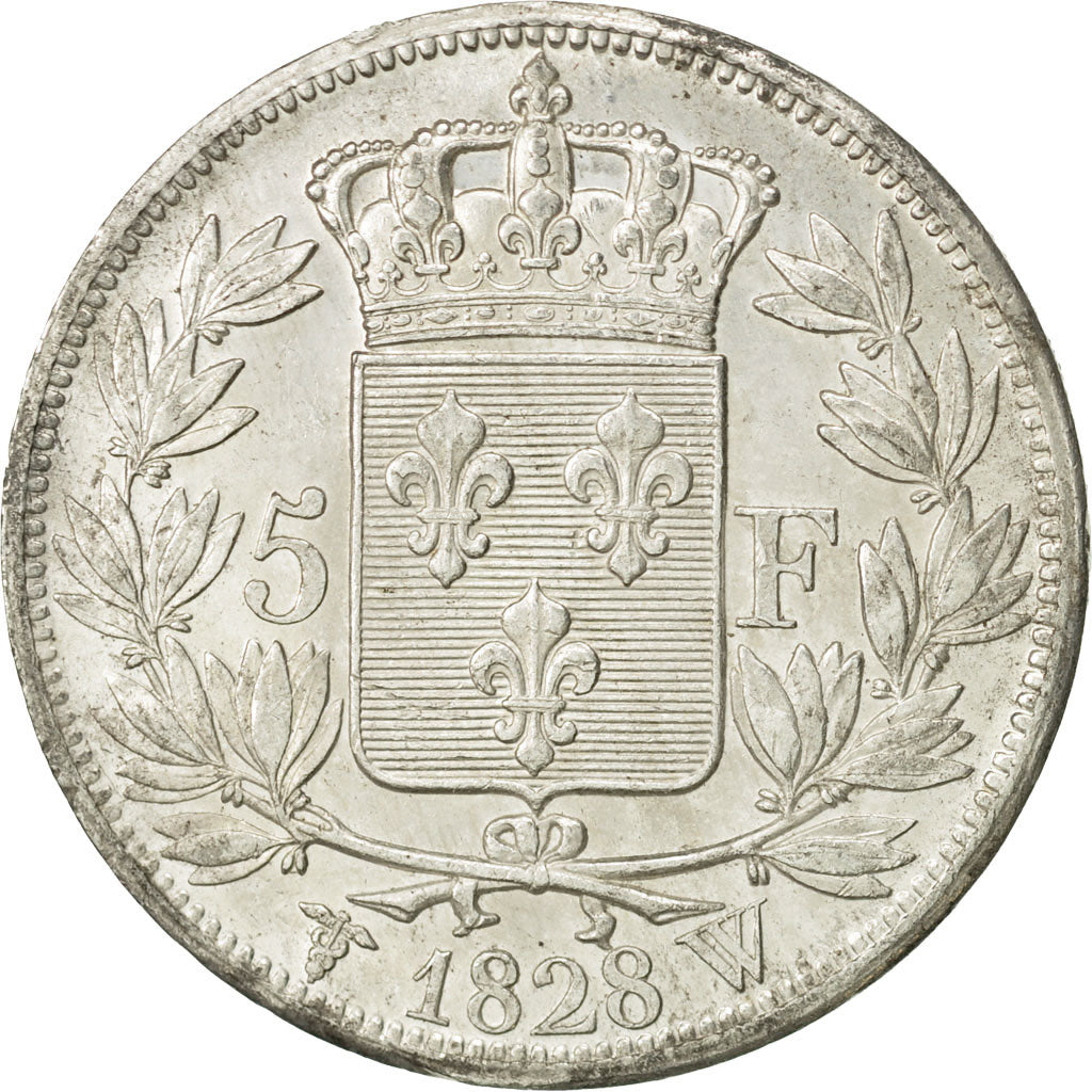 France, Charles X, 5 Francs, 1828, Lille, TTB, Argent, KM:728.13, Gadoury:644