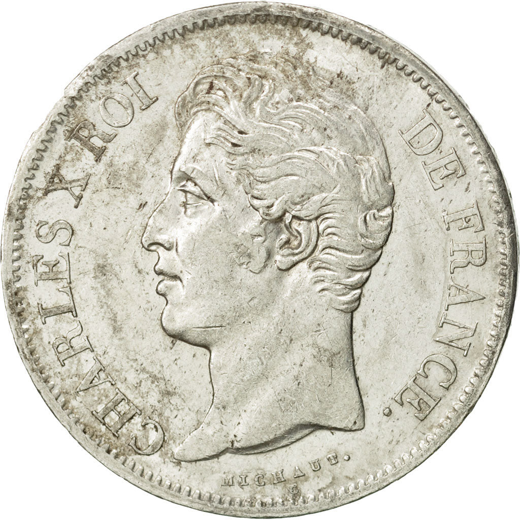 France, Charles X, 5 Francs, 1828, Lille, TTB, Argent, KM:728.13, Gadoury:644