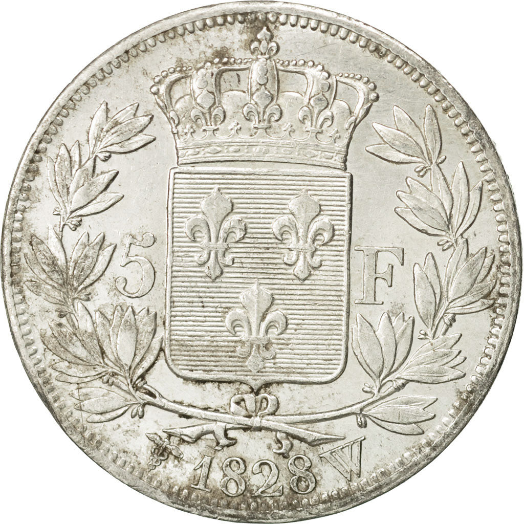 France, Charles X, 5 Francs, 1828, Lille, TTB, Argent, KM:728.13, Gadoury:644