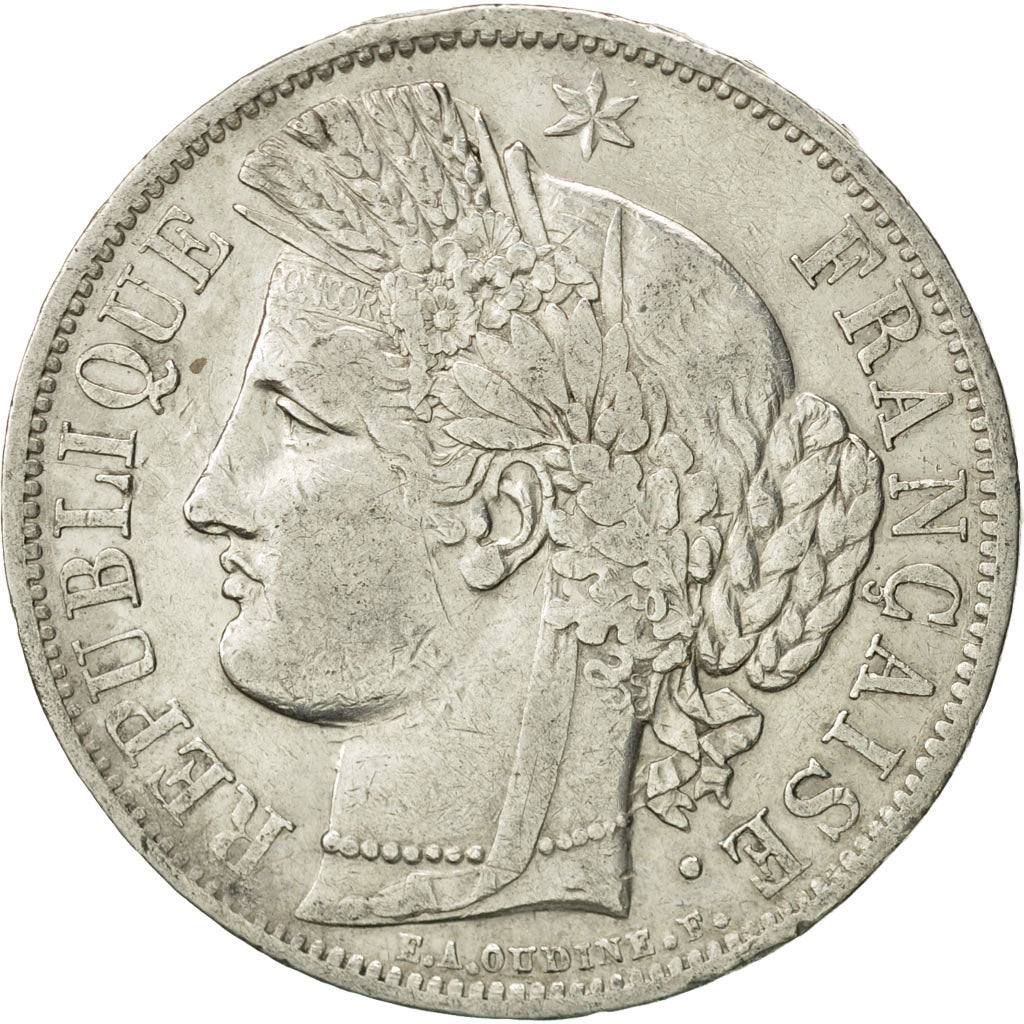 Coin, France, Cérès, 5 Francs, 1849, Strasbourg, VF(30-35), Silver, KM:761.2