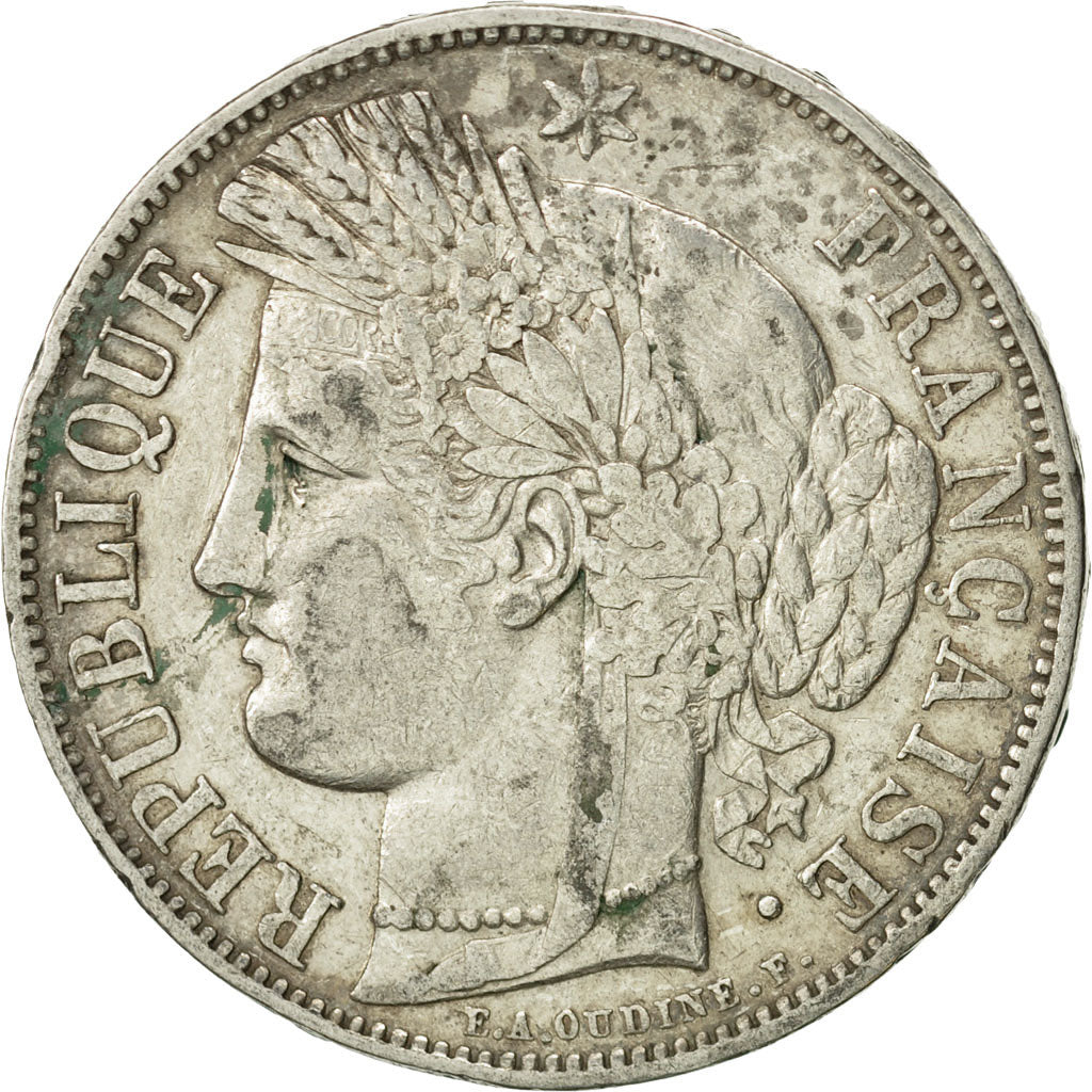 Münze, Frankreich, Cérès, 5 Francs, 1850, Strasbourg, S+, Silber, KM:761.2