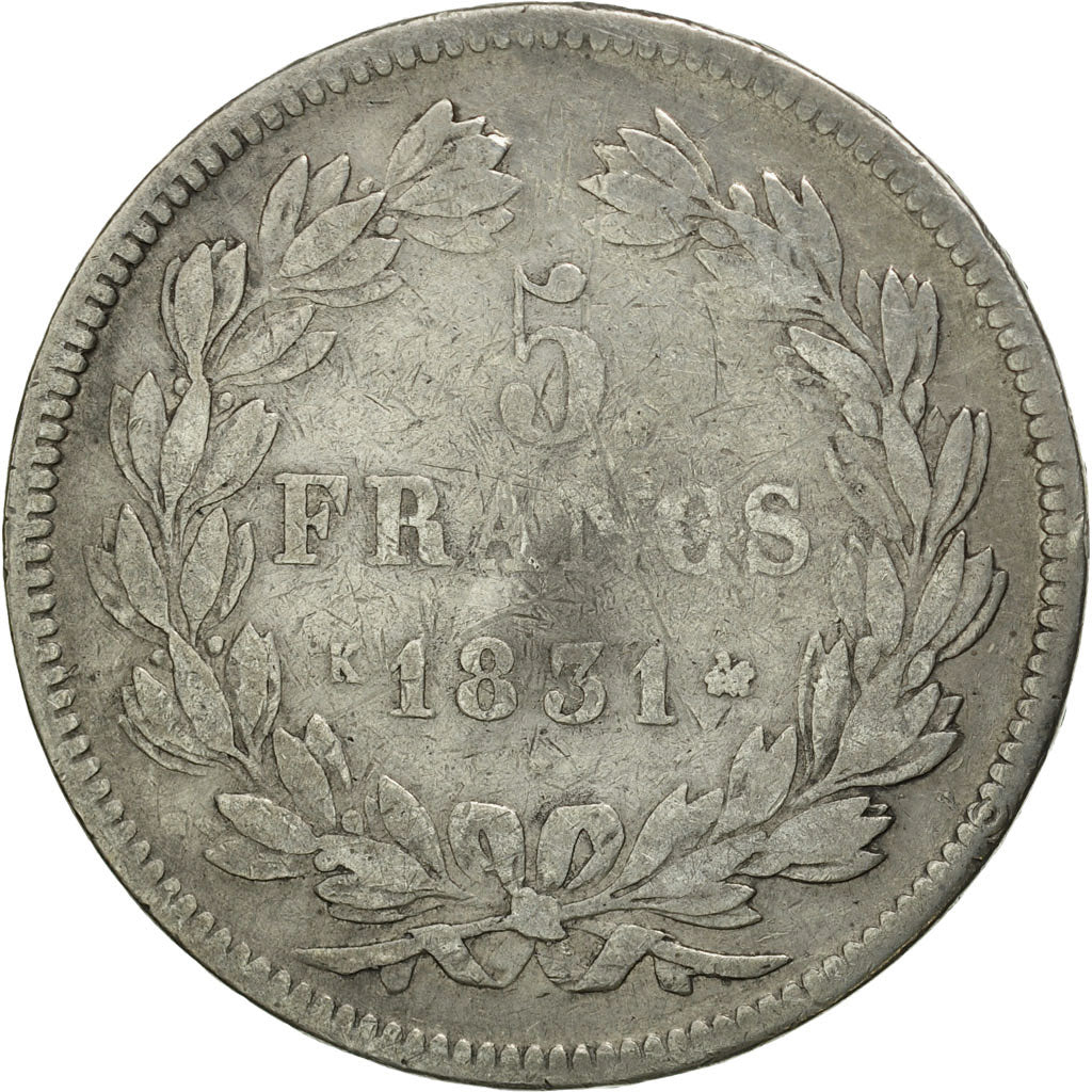 Munten, Frankrijk, Louis-Philippe, 5 Francs, 1831, Bordeaux, FR, Zilver