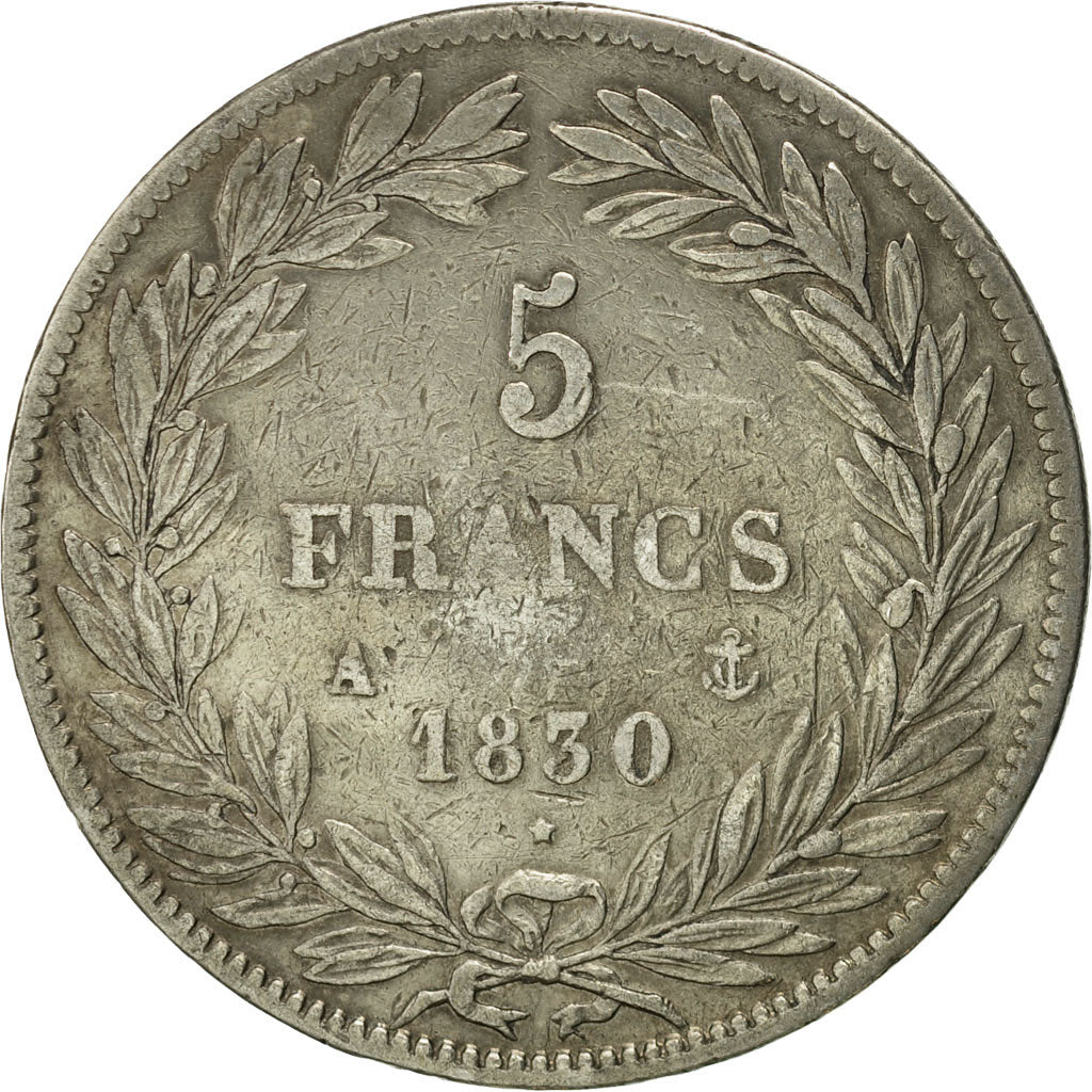 Coin, France, Louis-Philippe, 5 Francs, 1830, Paris, VF(30-35), Silver