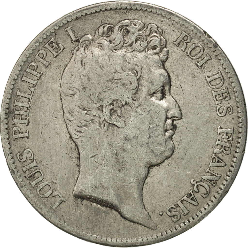 Moneta, Francia, Louis-Philippe, 5 Francs, 1831, Perpignan, MB, Argento