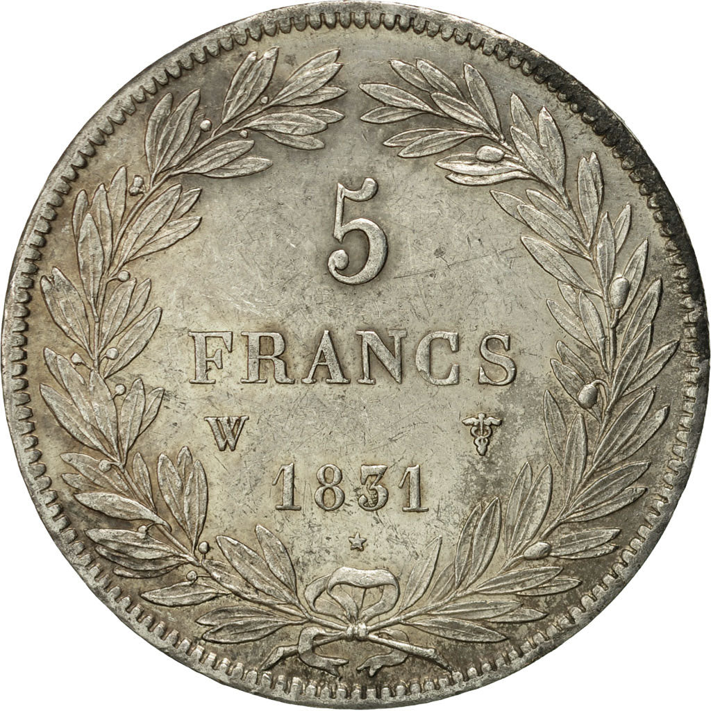 Coin, France, Louis-Philippe, 5 Francs, 1831, Lille, AU(50-53), Silver