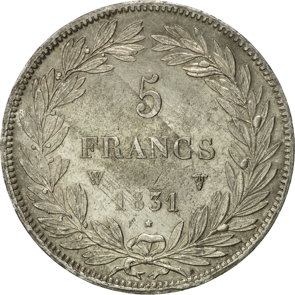 Coin, France, Louis-Philippe, 5 Francs, 1831, Lille, AU(50-53), Silver
