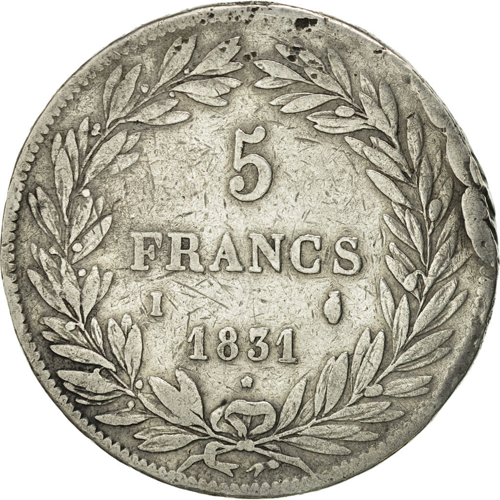 Coin, France, Louis-Philippe, 5 Francs, 1831, Limoges, VF(20-25), Silver