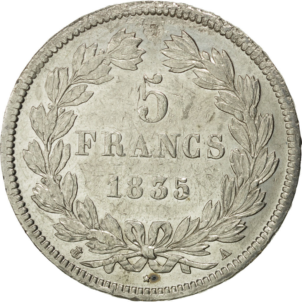Munten, Frankrijk, Louis-Philippe, 5 Francs, 1835, Paris, ZF+, Zilver, KM:749.1