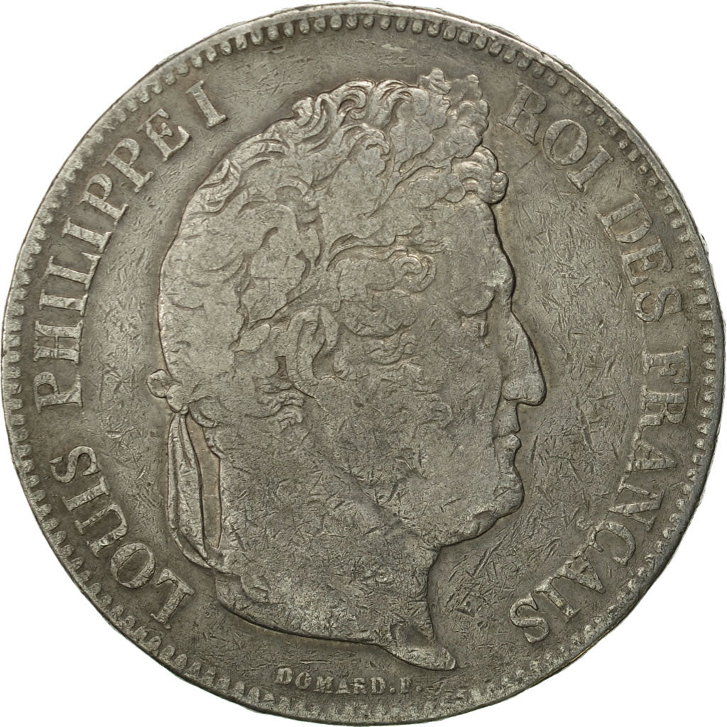 Moneta, Francia, Louis-Philippe, 5 Francs, 1835, Limoges, MB, Argento, KM:749.6