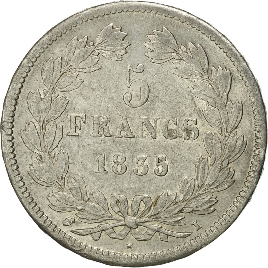 Coin, France, Louis-Philippe, 5 Francs, 1835, Limoges, EF(40-45), Silver
