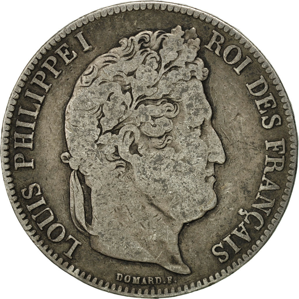 Coin, France, Louis-Philippe, 5 Francs, 1834, Toulouse, F(12-15), Silver