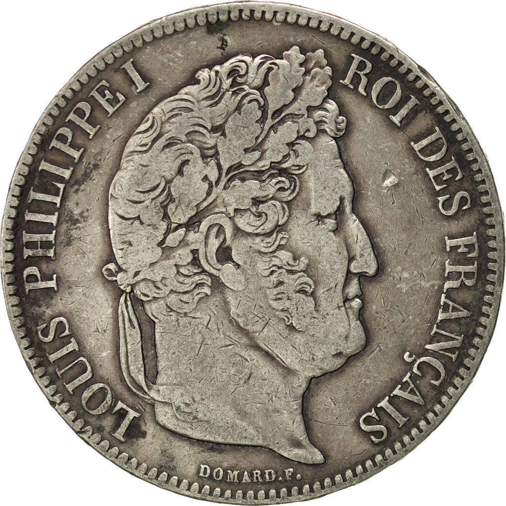 France, Louis-Philippe, 5 Francs, 1836, Marseille, VF(30-35), Silver, KM:749.10