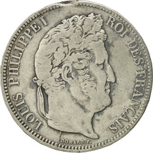 Coin, France, Louis-Philippe, 5 Francs, 1837, Marseille, VF(30-35), Silver
