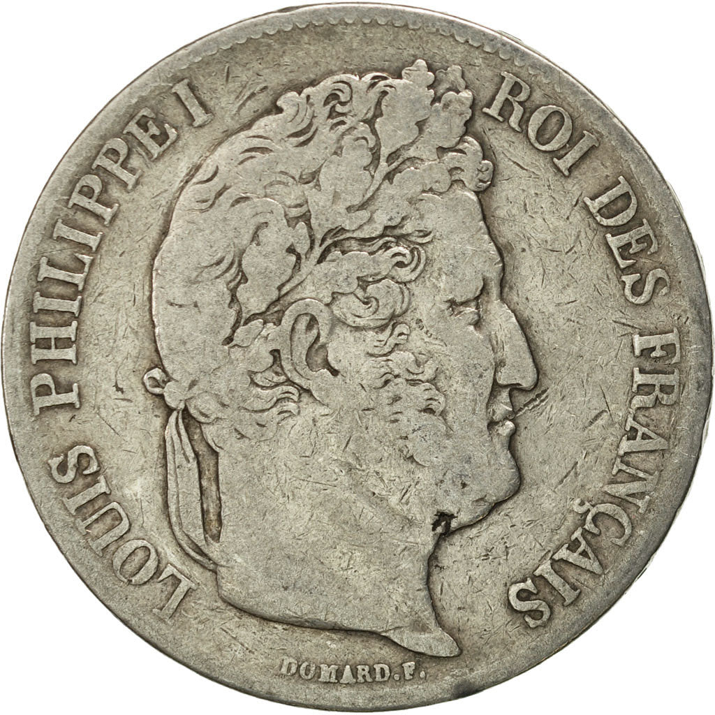 Coin, France, Louis-Philippe, 5 Francs, 1838, Strasbourg, VF(30-35), Silver