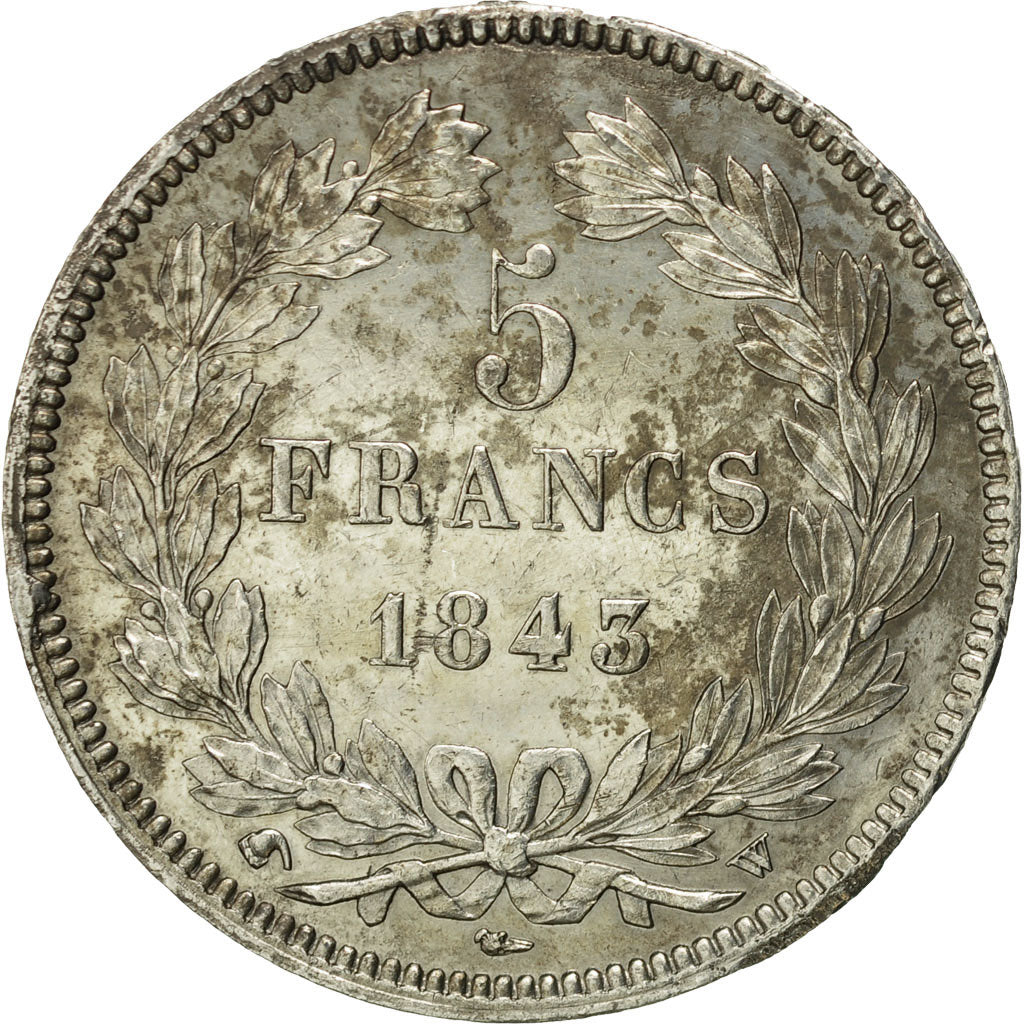 Frankreich, Louis-Philippe, 5 Francs, 1843, Lille, SS, Silber, KM:749.13