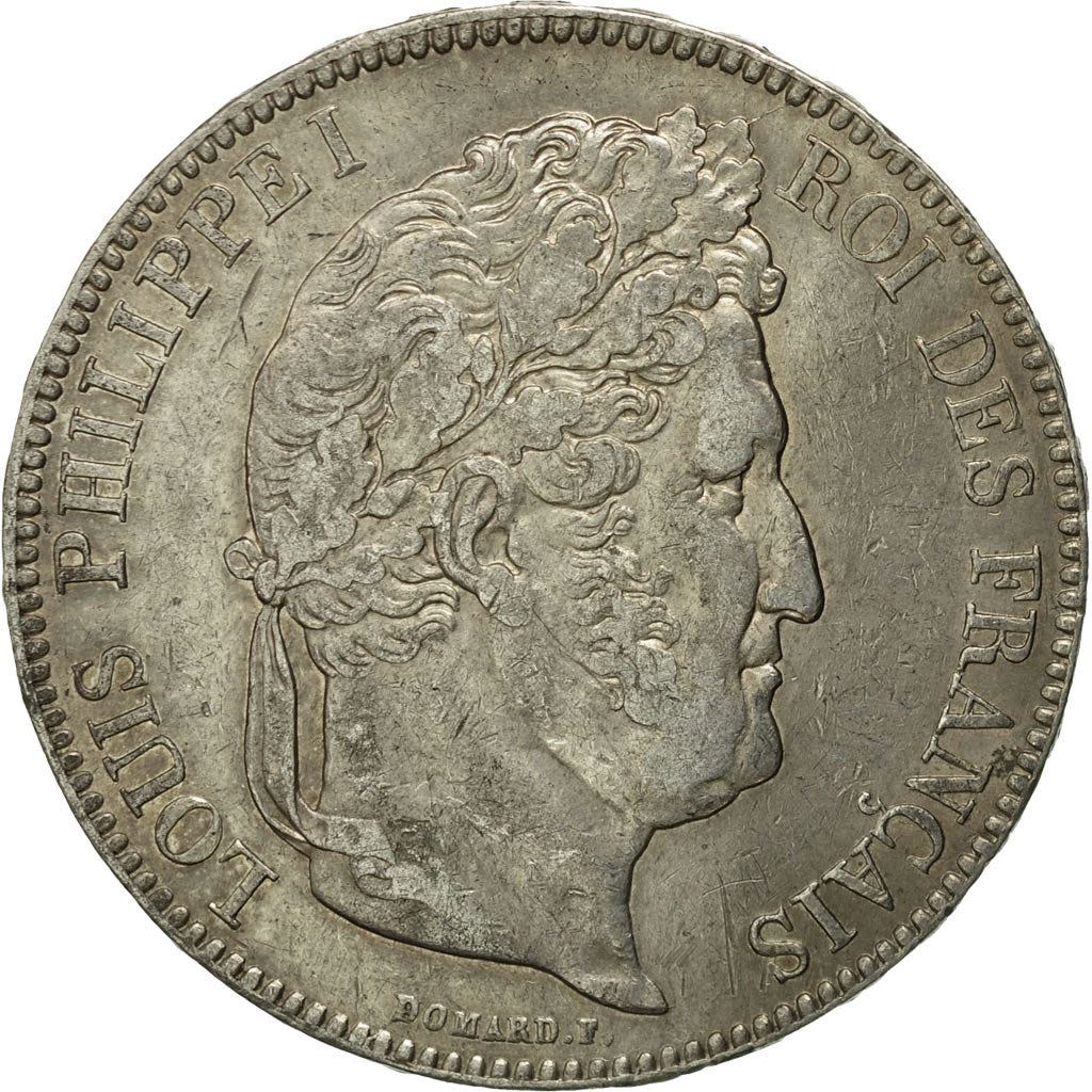 Moneta, Francia, Louis-Philippe, 5 Francs, 1835, Bordeaux, BB, Argento
