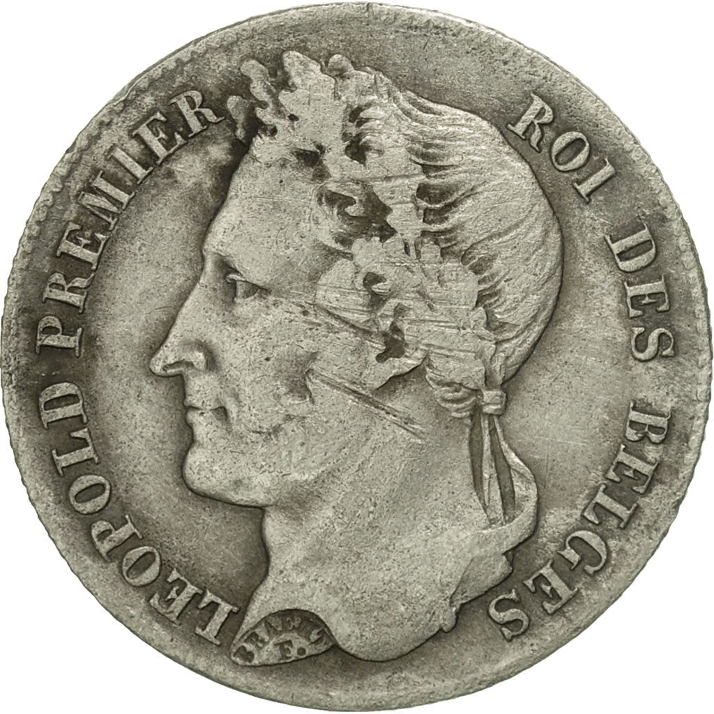 Coin, Belgium, Leopold I, 1/2 Franc, 1834, VF(30-35), Silver, KM:6