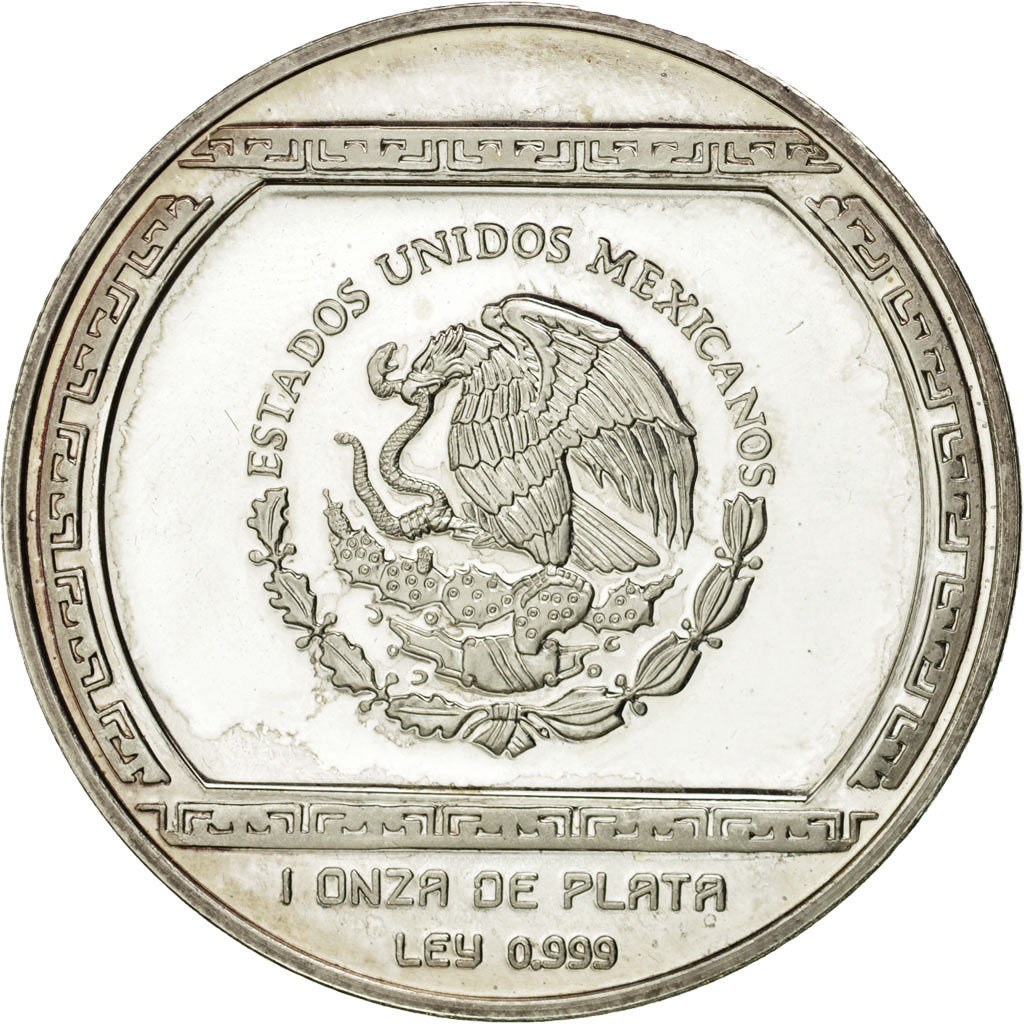 Coin, Mexico, 5 Nuevo Pesos, 1993, Mexico City, MS(63), Silver, KM:582