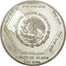 Mexique, 5 Nuevo Pesos, 1994, Mexico City, SPL, Argent, KM:575