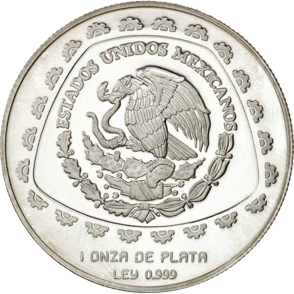 Mexico, 5 Pesos, 1998, Mexico City, MS(63), Silver, KM:664