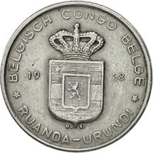 Belgian Congo, RUANDA-URUNDI, 5 Francs, 1958, AU(50-53), Aluminum, KM:3