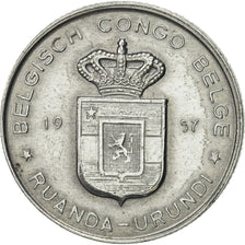 Congo belga, RUANDA-URUNDI, Franc, 1957, MBC+, Aluminio, KM:4