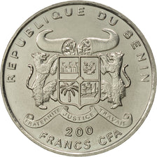 Benin, 200 Francs, 1995, AU(55-58), Copper-nickel, KM:16