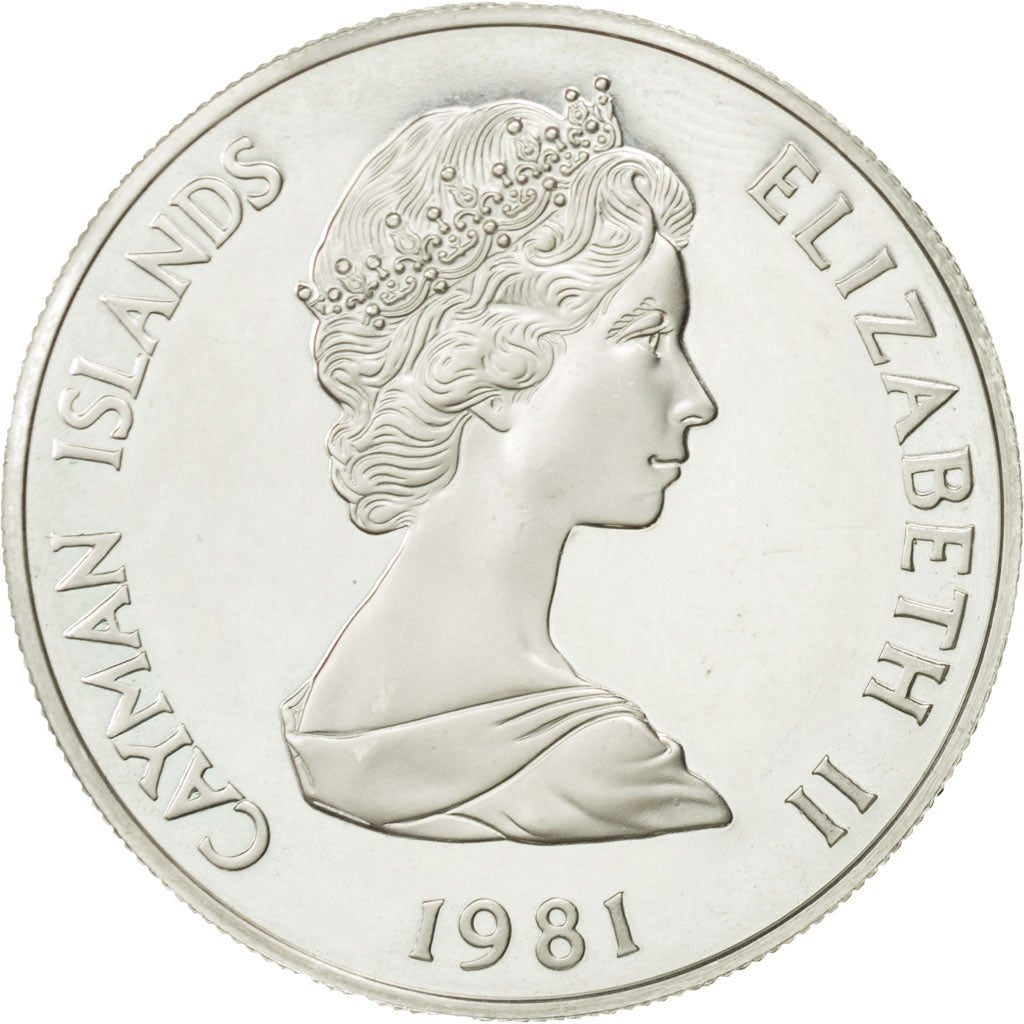 Coin, Cayman Islands, Elizabeth II, Dollar, 1981, MS(60-62), Silver, KM:6