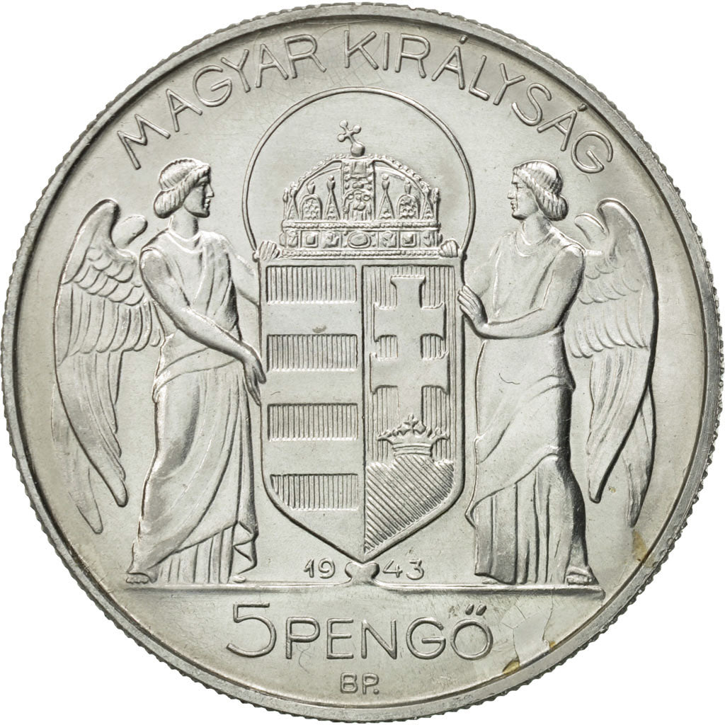 Ungarn, 5 Pengö, 1943, UNZ, Aluminium, KM:523