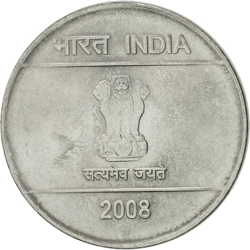 Coin, INDIA-REPUBLIC, 2 Rupees, 2008, MS(60-62), Stainless Steel, KM:327