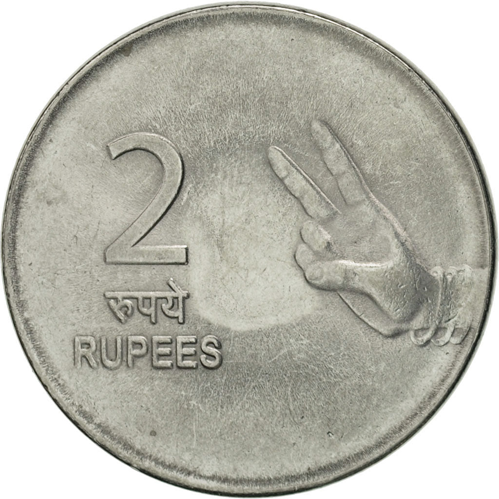 Coin, INDIA-REPUBLIC, 2 Rupees, 2008, MS(60-62), Stainless Steel, KM:327