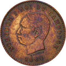 Cambogia, 5 Centimes, 1860, BB, Bronzo, KM:M2