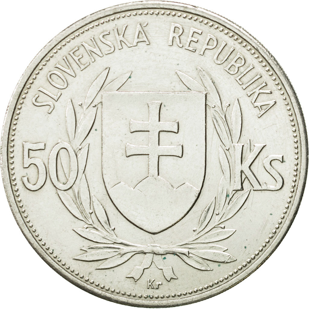 Slovacchia, 50 Korun, 1944, BB, Argento, KM:10