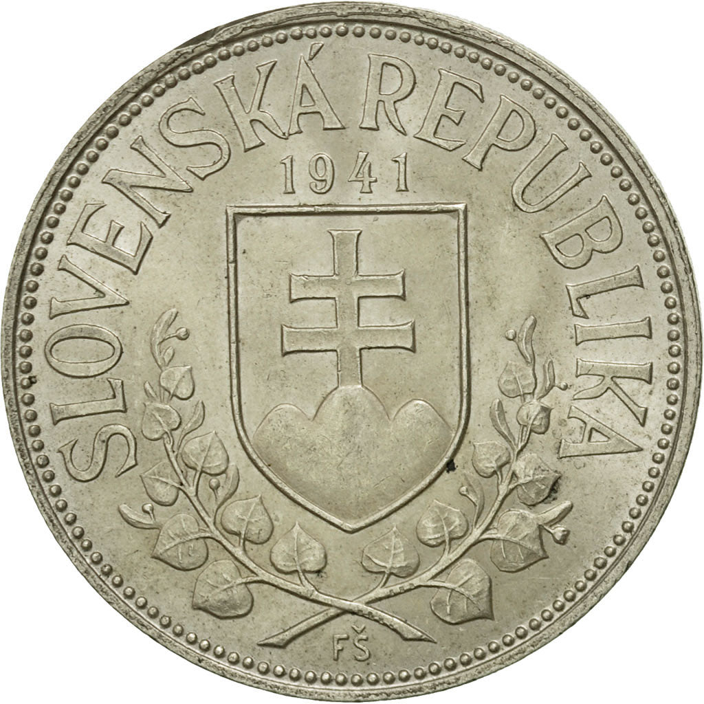 Coin, Slovakia, 20 Korun, 1941, AU(55-58), Silver, KM:7.1