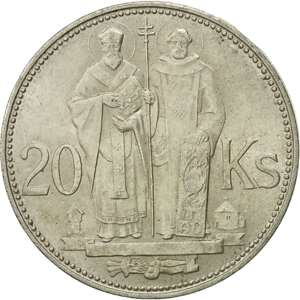 Coin, Slovakia, 20 Korun, 1941, AU(55-58), Silver, KM:7.1