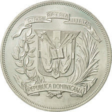Dominican Republic, Peso, 1974, AU(55-58), Silver, KM:35