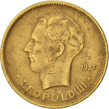 Congo belga, 5 Francs, 1937, BB, Nichel-bronzo, KM:24