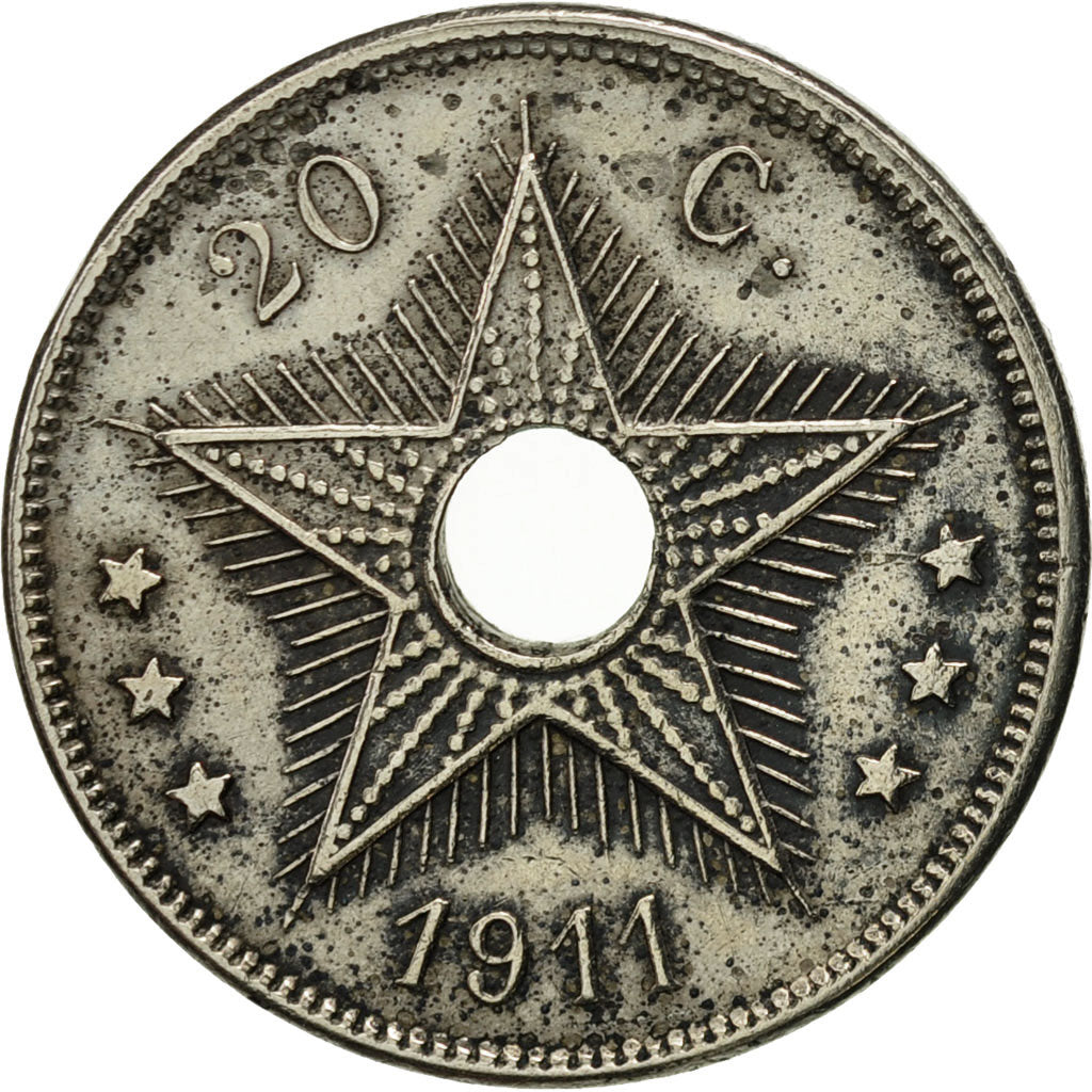 Congo belge, 20 Centimes, 1911, TTB, Copper-nickel, KM:19