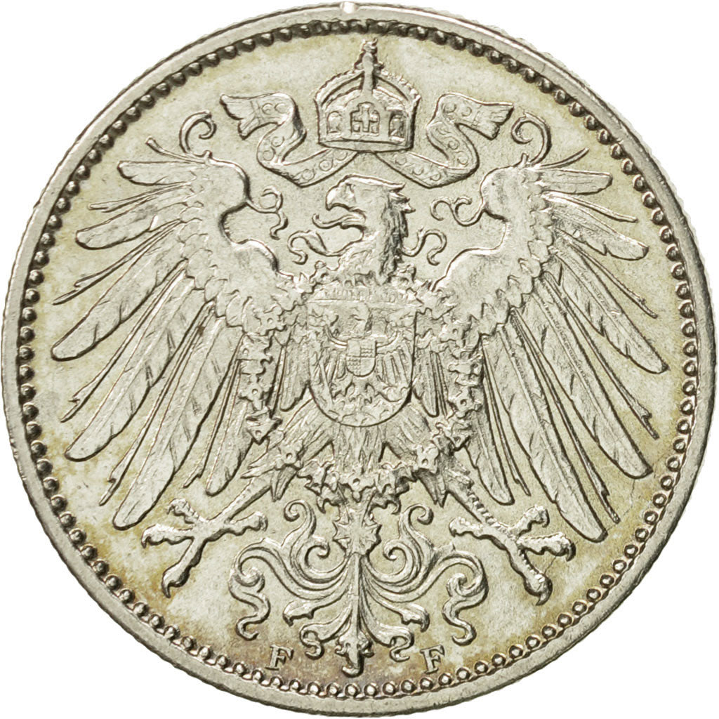 Coin, GERMANY - EMPIRE, Wilhelm II, Mark, 1914, Stuttgart, AU(55-58), Silver