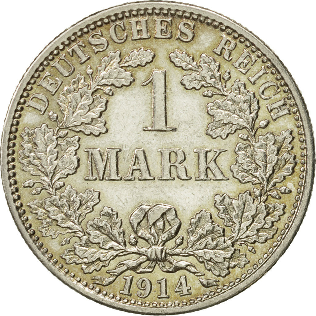 Coin, GERMANY - EMPIRE, Wilhelm II, Mark, 1914, Stuttgart, AU(55-58), Silver