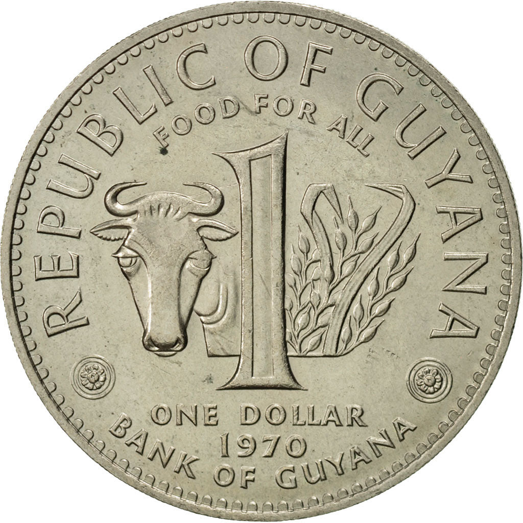 Coin, Guyana, Dollar, 1970, Franklin Mint, AU(55-58), Copper-nickel, KM:36