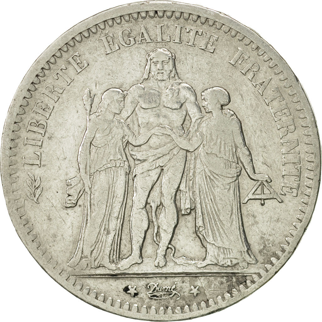 Coin, France, Hercule, 5 Francs, 1849, Strasbourg, VF(30-35), Silver, KM:756.2