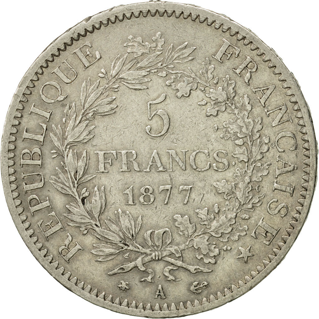 Monnaie, France, Hercule, 5 Francs, 1877, Paris, TTB, Argent, KM:820.1