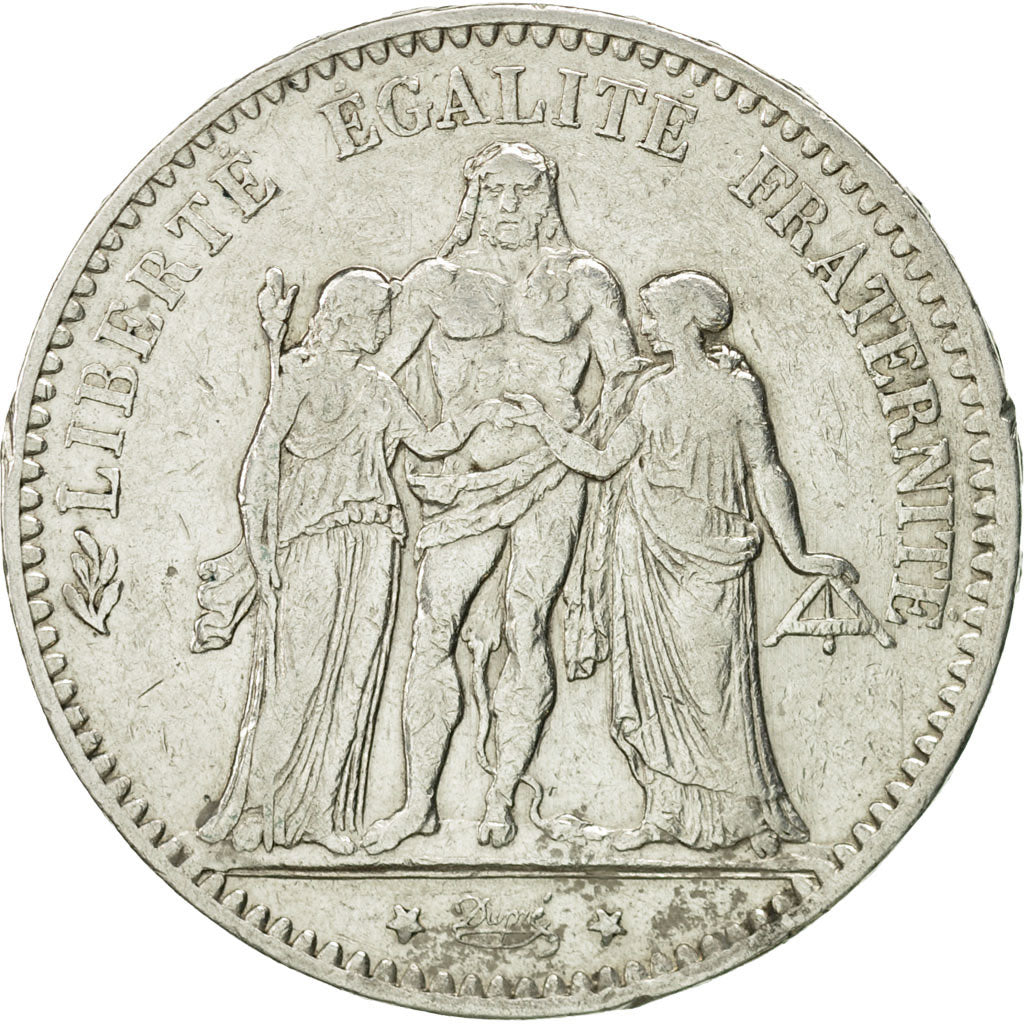 France, Hercule, 5 Francs, 1876, Paris, VF(30-35), Silver, KM:820.1