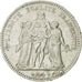 Francia, Hercule, 5 Francs, 1876, Paris, BC+, Plata, KM:820.1, Gadoury:745a