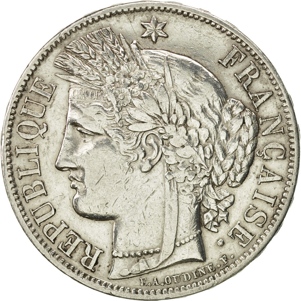 France, Cérès, 5 Francs, 1850, Paris, AU(50-53), Silver, KM:761.1, Gadoury:719